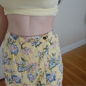 Vintage Floral Yellow Women's Skort